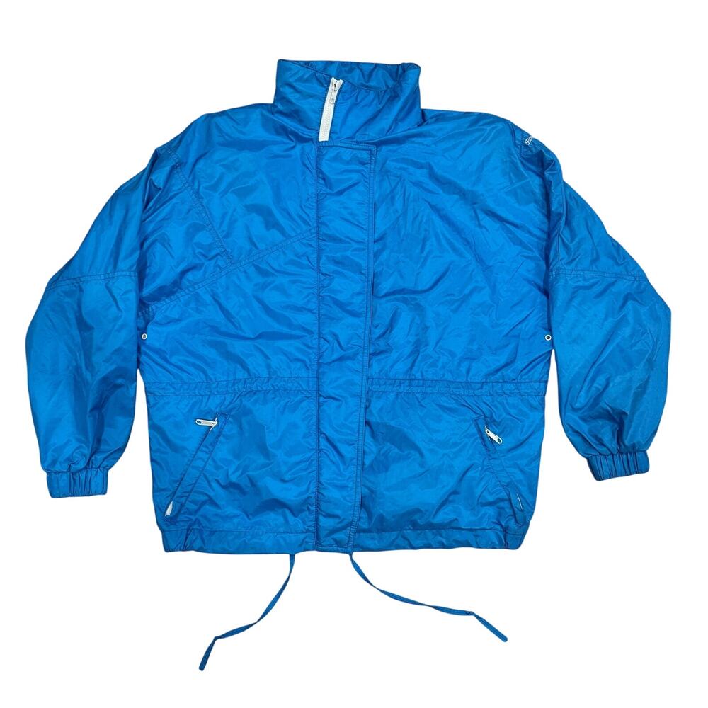 Powderhorn USA Vintage 80s Ski Windbreaker Jacket Women 8 Blue Nylon Gorpcore - Picture 1 of 8